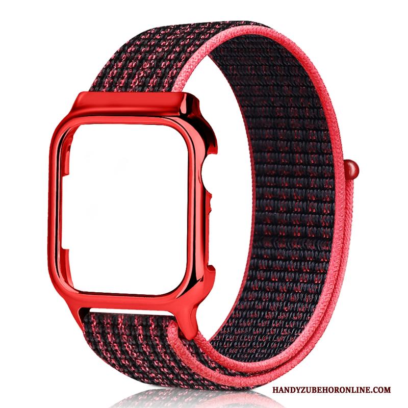 Apple Watch Series 3 Hoesje Nylon Rood Zwart Plating Trend Scheppend