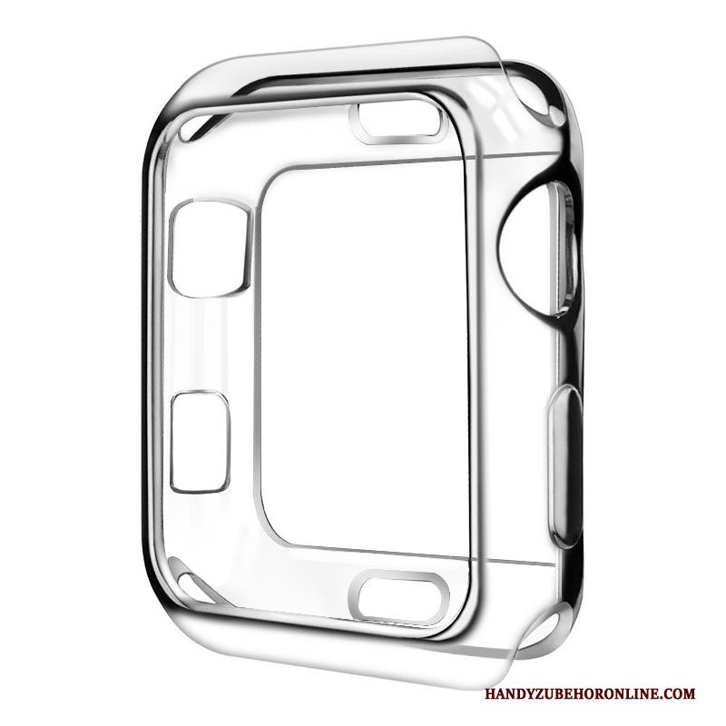 Apple Watch Series 4 Hoesje Dun Rood Hoes Doorzichtig Bescherming Plating Zacht