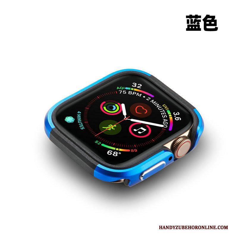 Apple Watch Series 5 Bescherming Metaal Anti-fall Blauw Hoesje Omlijsting