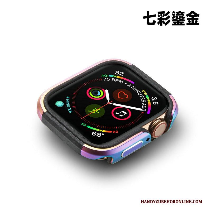 Apple Watch Series 5 Bescherming Metaal Anti-fall Blauw Hoesje Omlijsting