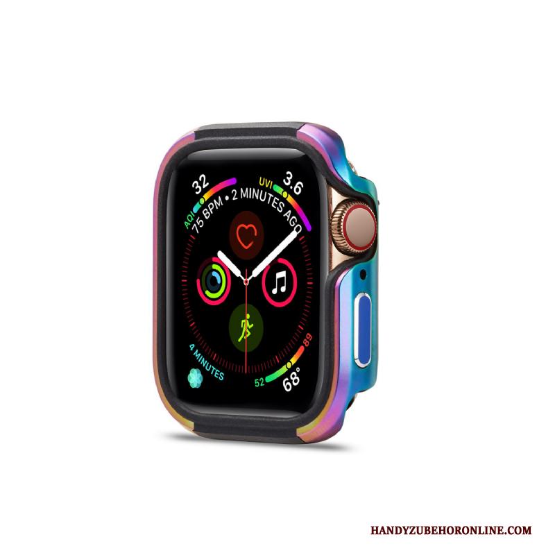 Apple Watch Series 5 Hoes Omlijsting Metaal Hard Hoesje Siliconen Zacht