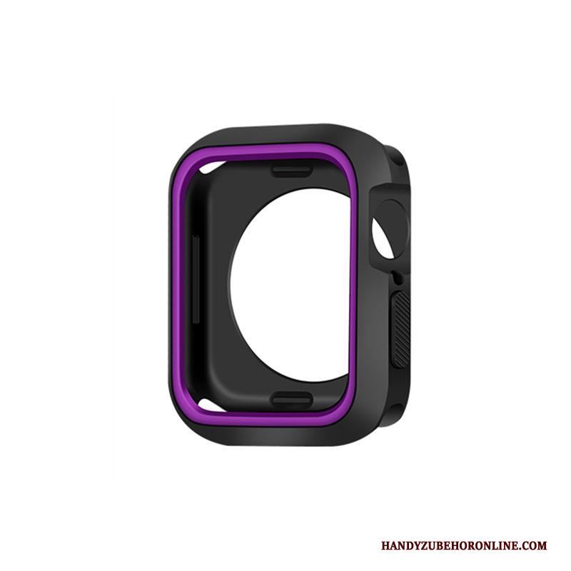 Apple Watch Series 5 Hoesje Twee Kleuren Bescherming Accessoires Anti-fall Zwart Siliconen