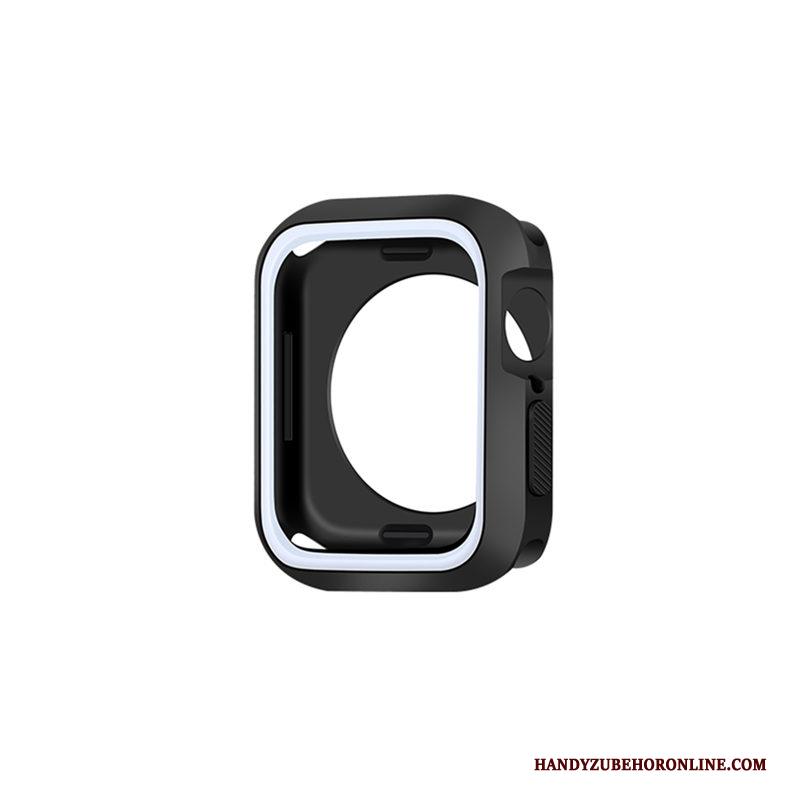 Apple Watch Series 5 Hoesje Twee Kleuren Bescherming Accessoires Anti-fall Zwart Siliconen