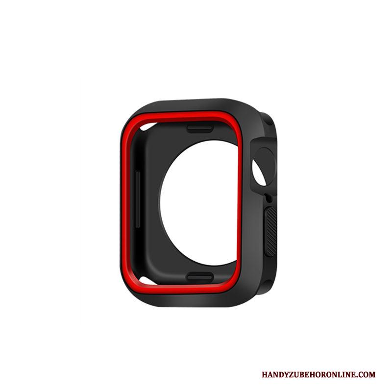 Apple Watch Series 5 Hoesje Twee Kleuren Bescherming Accessoires Anti-fall Zwart Siliconen