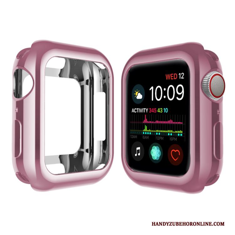 Apple Watch Series 5 Roze Hemming Zacht Plating Hoesje Siliconen Pu