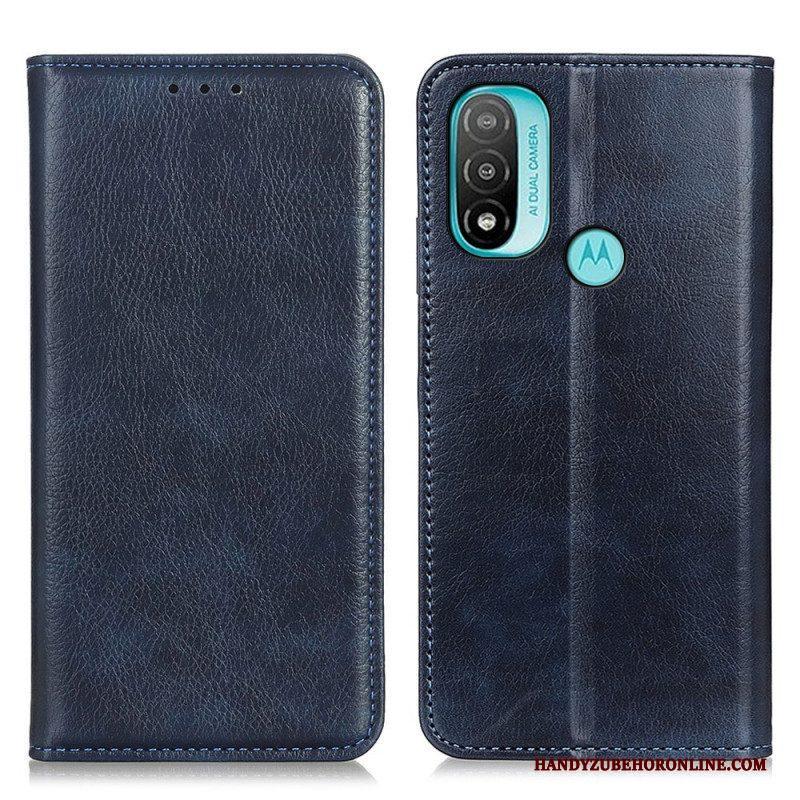 Bescherming Hoesje voor Moto E40 / E30 / E20 Folio-hoesje Getextureerd Splitleer