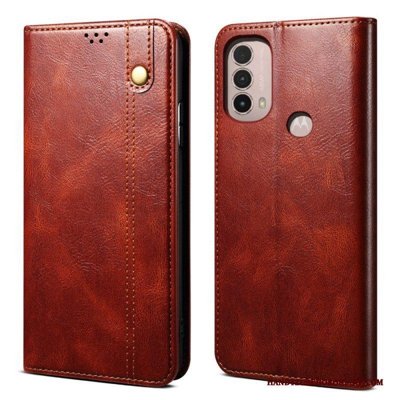 Bescherming Hoesje voor Moto E40 / E30 / E20 Folio-hoesje Gewaxt Kunstleer