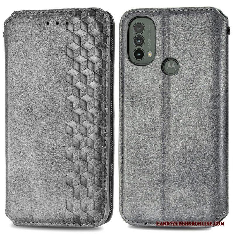 Bescherming Hoesje voor Moto E40 / E30 / E20 Folio-hoesje Leereffect Diamanttextuur