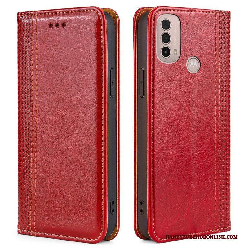 Bescherming Hoesje voor Moto E40 / E30 / E20 Folio-hoesje Litchi Split Lederen Stiksels