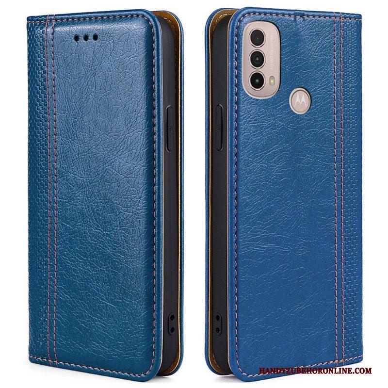 Bescherming Hoesje voor Moto E40 / E30 / E20 Folio-hoesje Litchi Split Lederen Stiksels