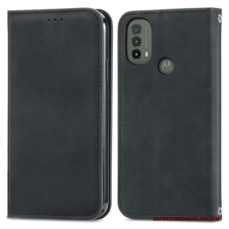 Bescherming Hoesje voor Moto E40 / E30 / E20 Folio-hoesje Skin-touch-ontwerp