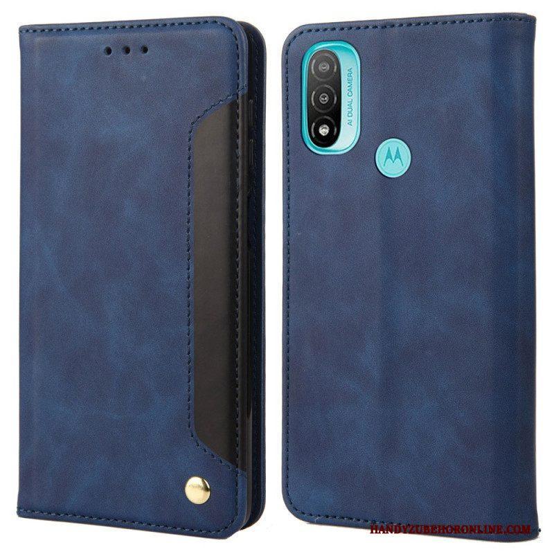 Bescherming Hoesje voor Moto E40 / E30 / E20 Folio-hoesje Tweekleurig Zakelijk Leereffect