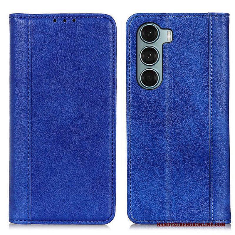 Bescherming Hoesje voor Moto G200 5G Folio-hoesje Litchi Split Lederen Versie
