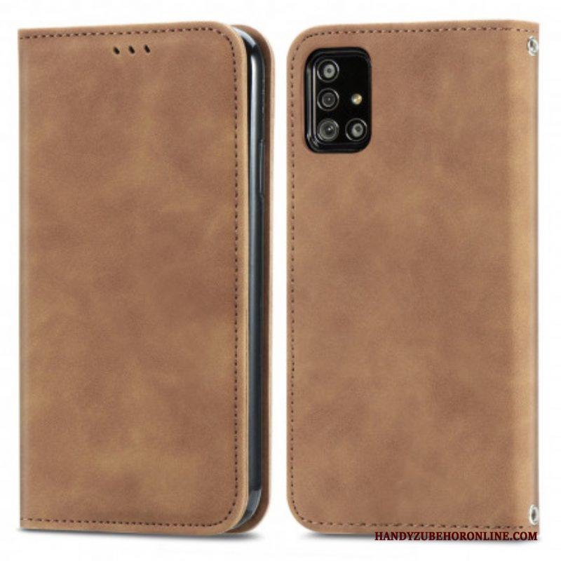 Bescherming Hoesje voor Samsung Galaxy A51 5G Folio-hoesje Vintage Kunstleer