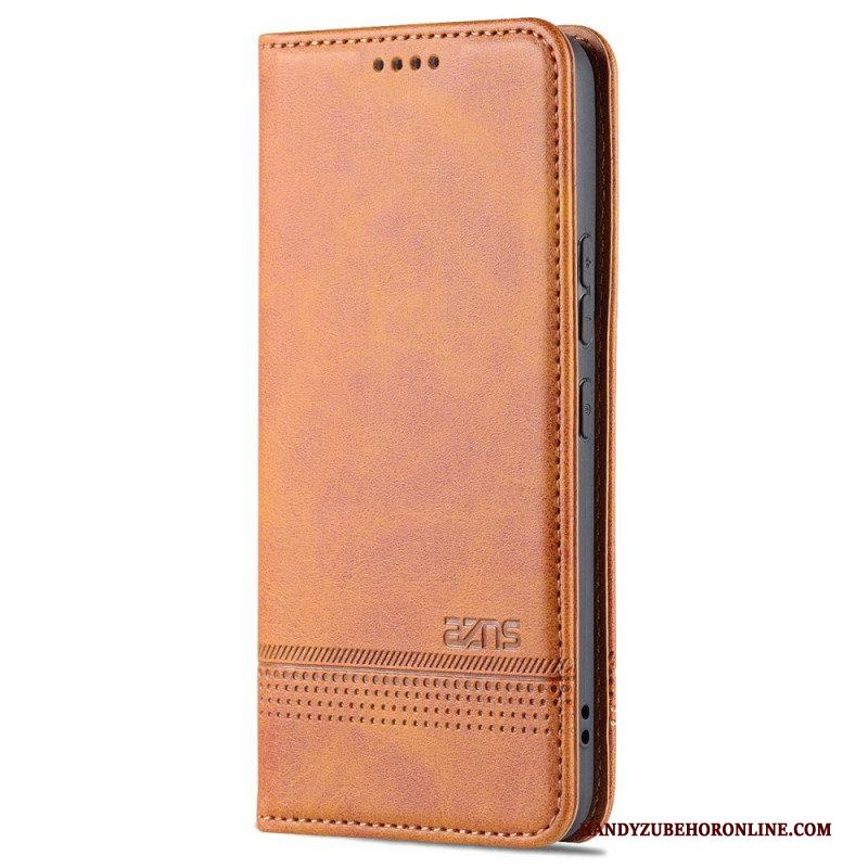 Bescherming Hoesje voor Samsung Galaxy S22 5G Folio-hoesje Azns Leerstyling