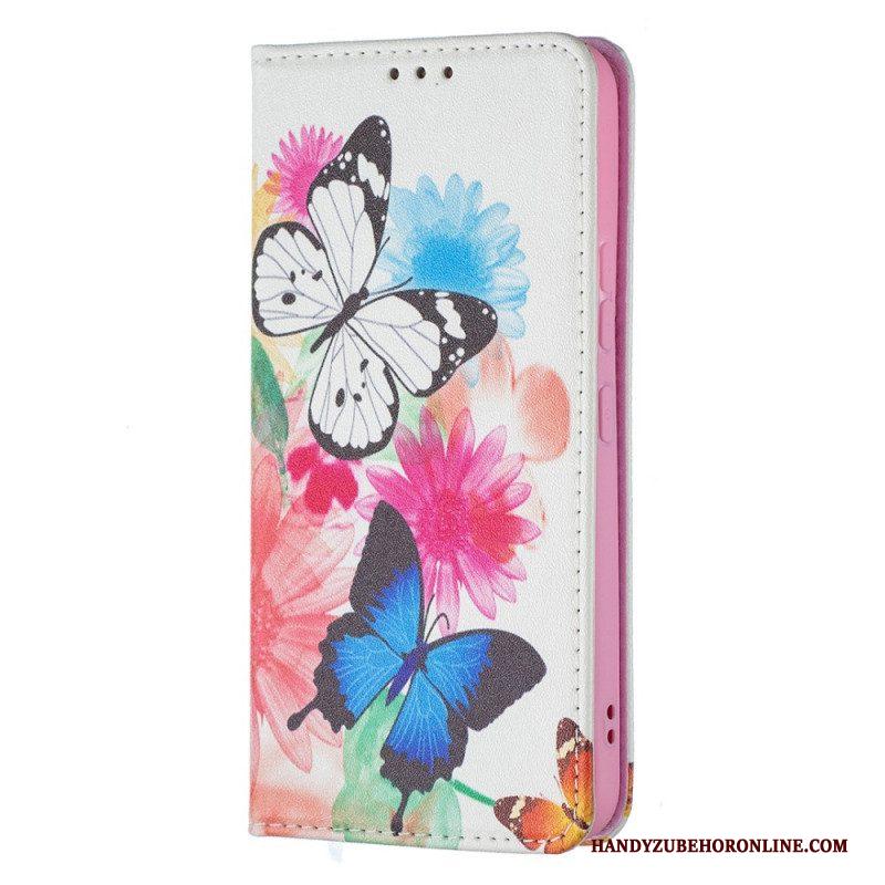 Bescherming Hoesje voor Samsung Galaxy S22 5G Folio-hoesje Kleurrijke Vlinders