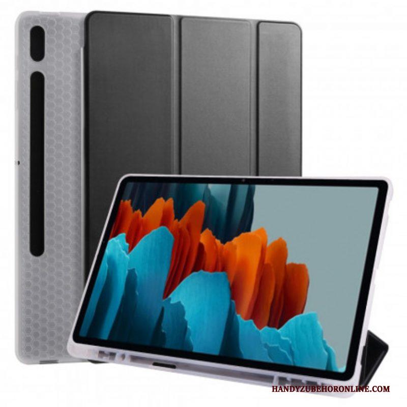 Bescherming Hoesje voor Samsung Galaxy Tab S8 Plus / Tab S7 Plus Siliconen En Kunstleer