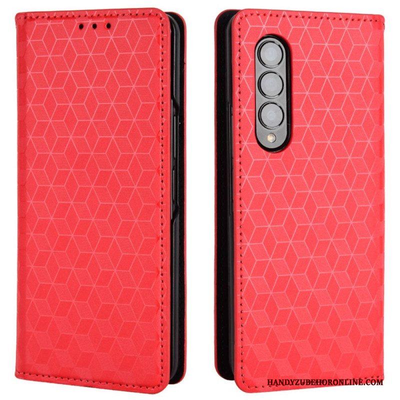 Bescherming Hoesje voor Samsung Galaxy Z Fold 4 Folio-hoesje 3d Kubus