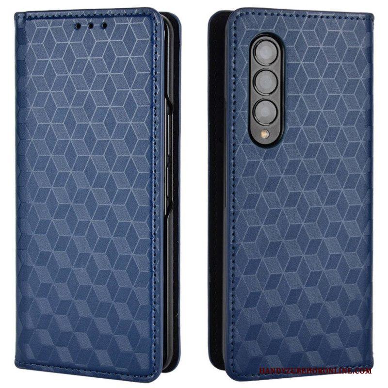 Bescherming Hoesje voor Samsung Galaxy Z Fold 4 Folio-hoesje 3d Kubus