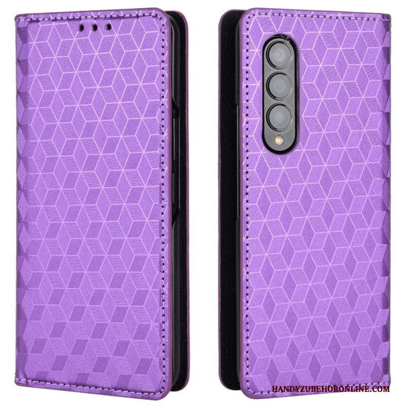 Bescherming Hoesje voor Samsung Galaxy Z Fold 4 Folio-hoesje 3d Kubus