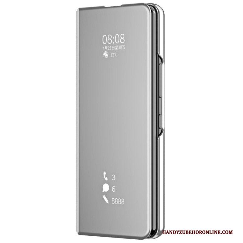 Bescherming Hoesje voor Samsung Galaxy Z Fold 4 Folio-hoesje Spiegel En Transparantie