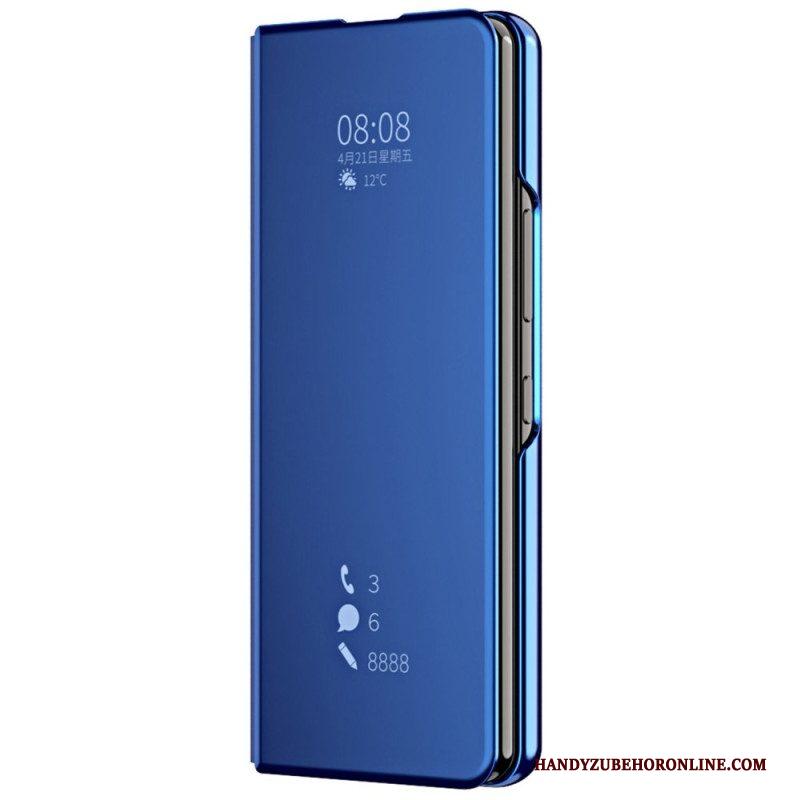 Bescherming Hoesje voor Samsung Galaxy Z Fold 4 Folio-hoesje Spiegel En Transparantie