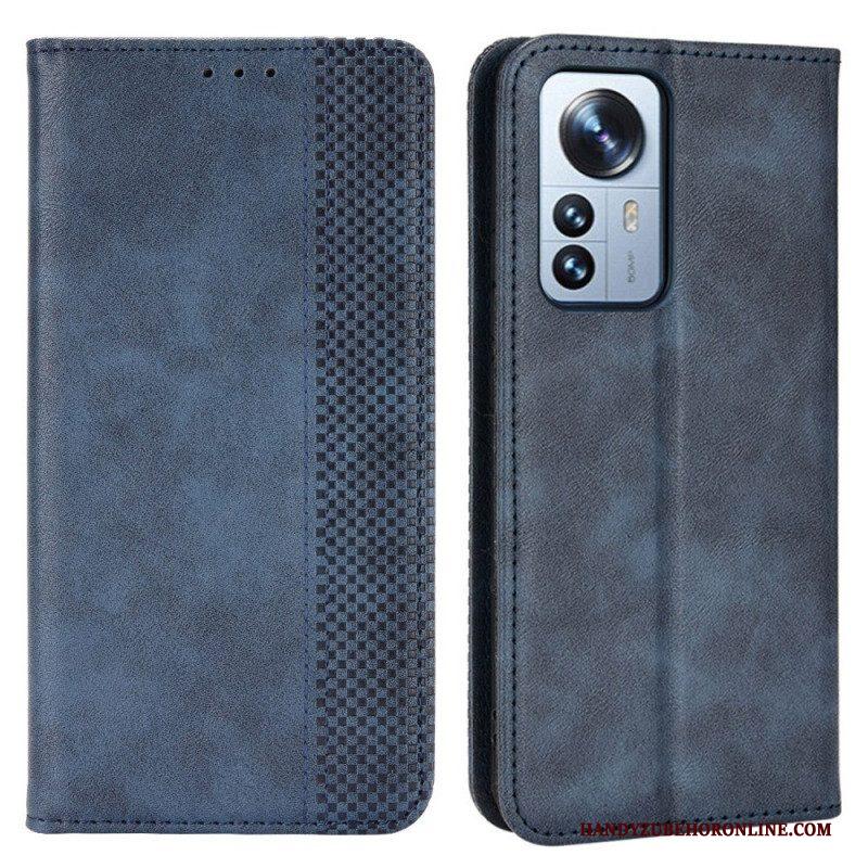 Bescherming Hoesje voor Xiaomi 12 Pro Folio-hoesje Gestileerd Vintage Leereffect