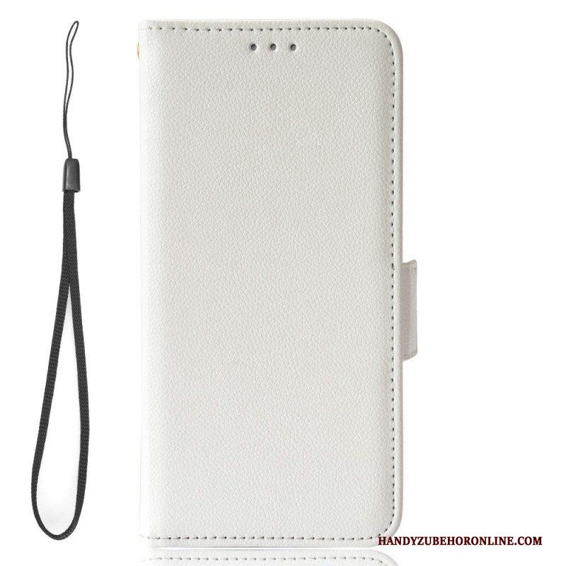 Bescherming Hoesje voor Xiaomi 12T / 12T Pro Folio-hoesje Leereffect Met Riem