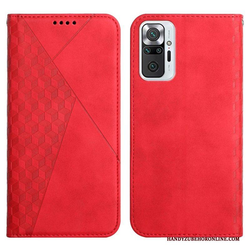 Bescherming Hoesje voor Xiaomi Redmi Note 10 Pro Folio-hoesje Geo Leereffect