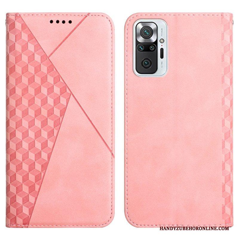 Bescherming Hoesje voor Xiaomi Redmi Note 10 Pro Folio-hoesje Geo Leereffect