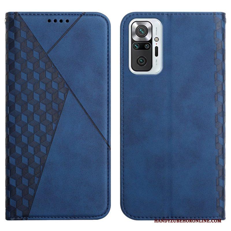 Bescherming Hoesje voor Xiaomi Redmi Note 10 Pro Folio-hoesje Geo Leereffect