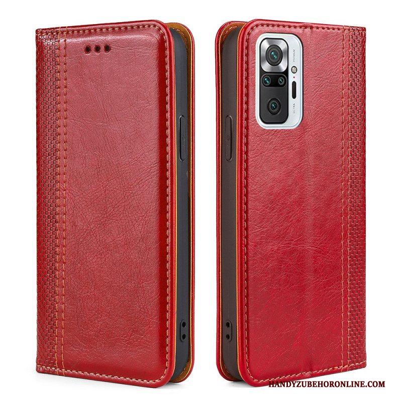 Bescherming Hoesje voor Xiaomi Redmi Note 10 Pro Folio-hoesje Litchi Split Lederen Stiksels