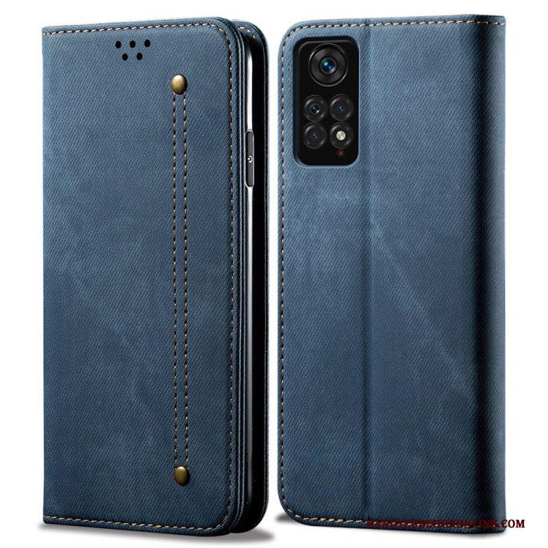 Bescherming Hoesje voor Xiaomi Redmi Note 11 Pro / 11 Pro 5G Folio-hoesje Spijkerstof