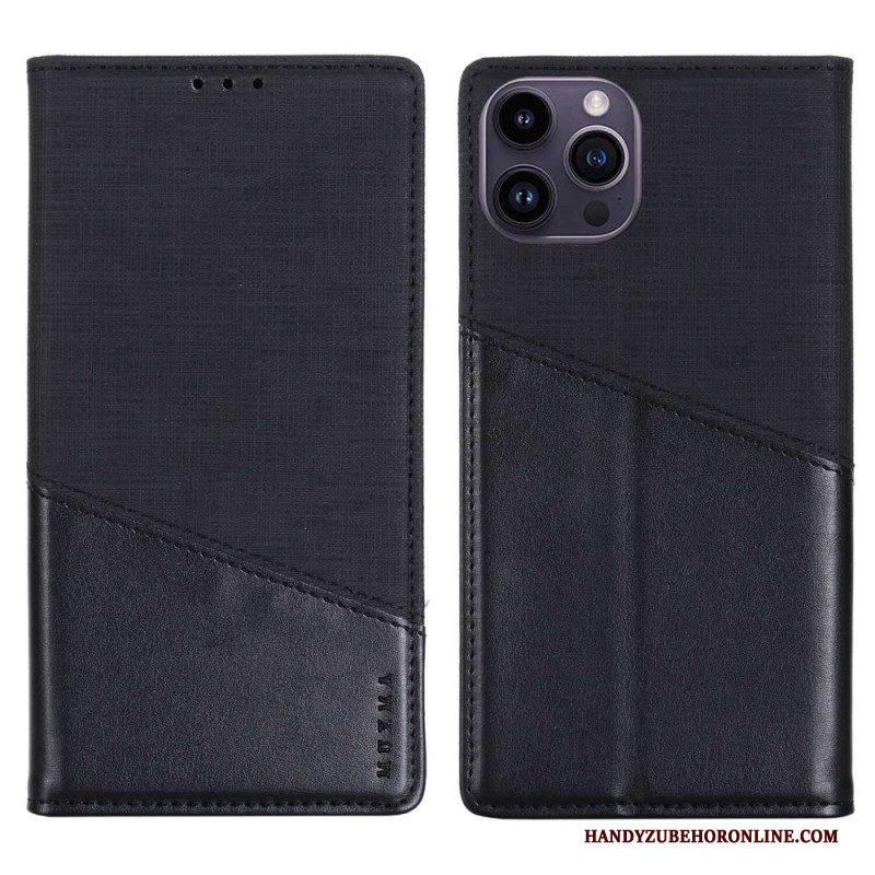 Bescherming Hoesje voor iPhone 14 Pro Folio-hoesje Rfid-canvasstijl