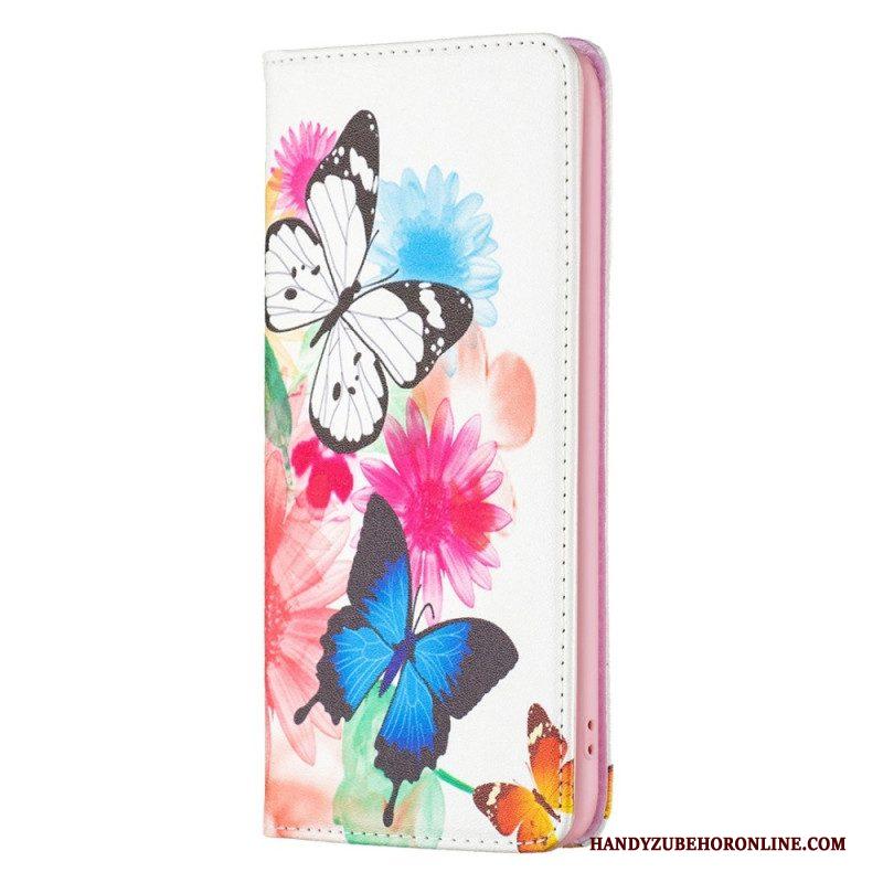 Bescherming Hoesje voor iPhone 14 Pro Folio-hoesje Vlinders