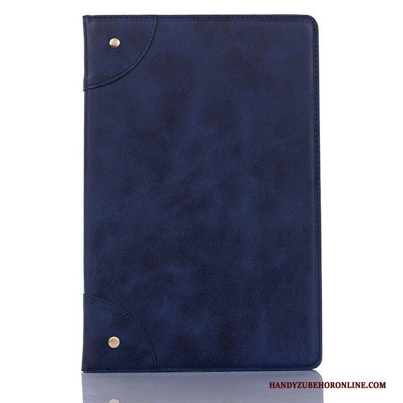 Cover voor Samsung Galaxy Tab A7 Lite Kunstleer Vintage Klinknagels