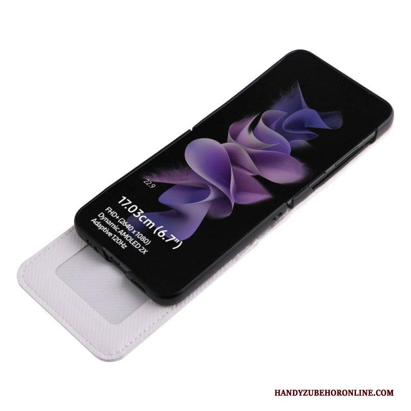 Cover voor Samsung Galaxy Z Flip 4 Folio-hoesje Retro Kaarthouder Met Leereffect