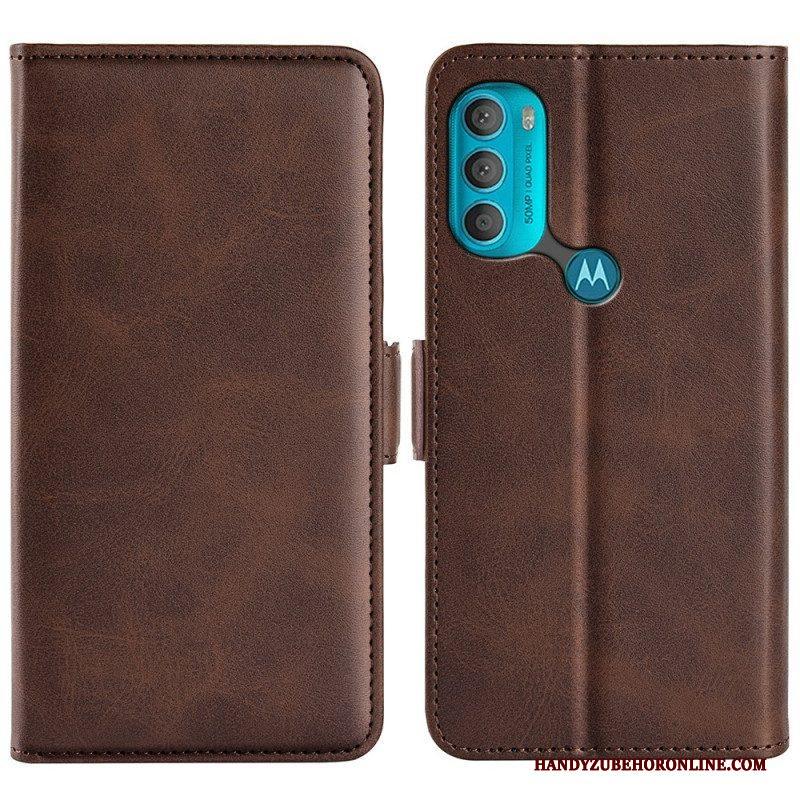 Flip Case voor Moto G71 5G Folio-hoesje Dubbele Klep