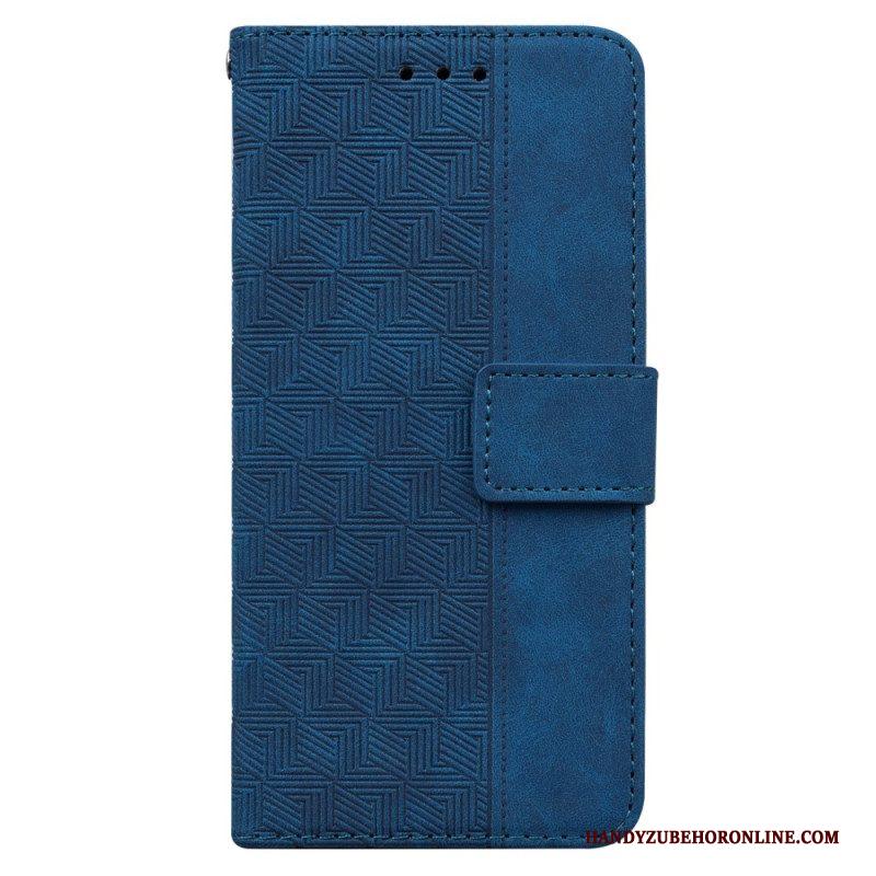 Flip Case voor Samsung Galaxy A54 5G Discrete Patronen En Riem