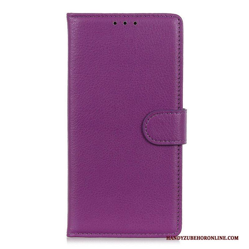 Flip Case voor Samsung Galaxy S21 5G Traditioneel Litchi Kunstleer