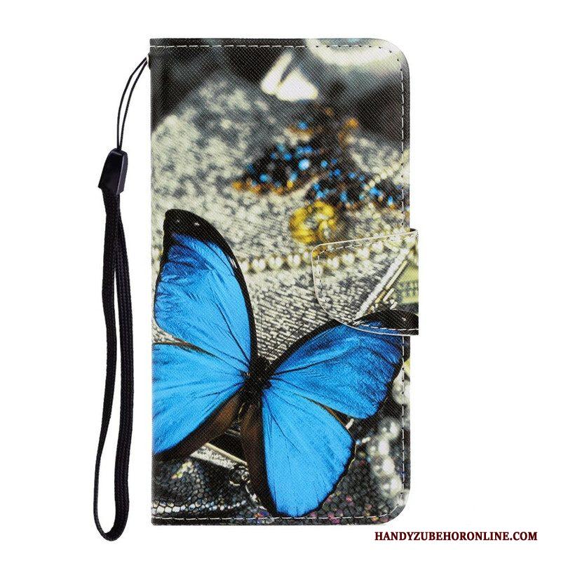 Flip Case voor Samsung Galaxy S21 FE Met Ketting Vlinderbandvariaties