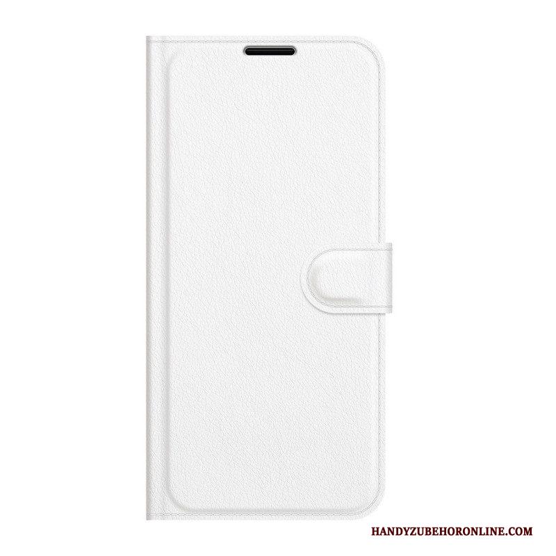 Flip Case voor Samsung Galaxy S22 5G Klassiek Litchi-leereffect