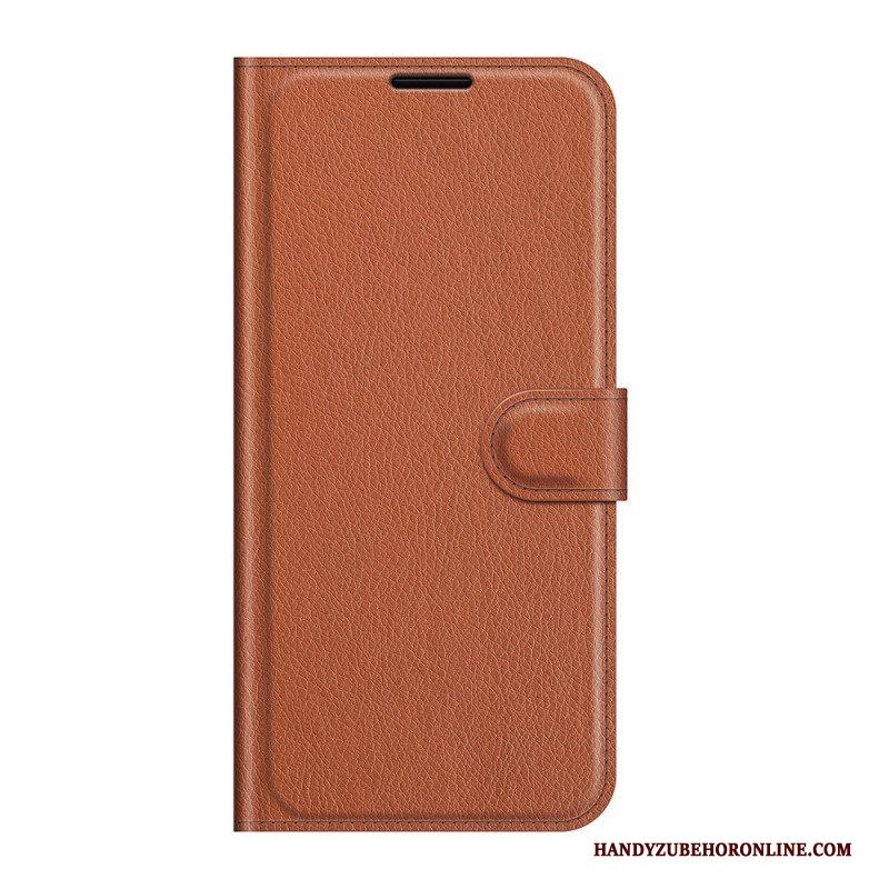 Flip Case voor Samsung Galaxy S22 5G Klassiek Litchi-leereffect