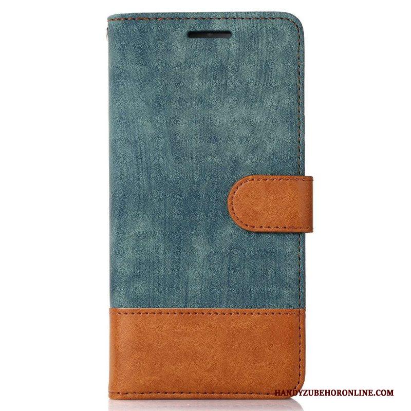 Flip Case voor Samsung Galaxy S23 5G Bicolor Skin-touch