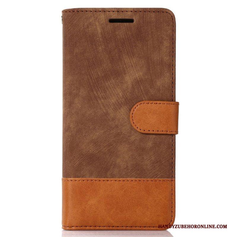 Flip Case voor Samsung Galaxy S23 5G Bicolor Skin-touch