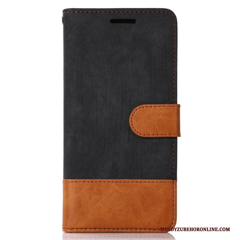 Flip Case voor Samsung Galaxy S23 Plus 5G Bicolor Skin-touch