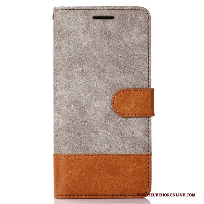 Flip Case voor Samsung Galaxy S23 Plus 5G Bicolor Skin-touch