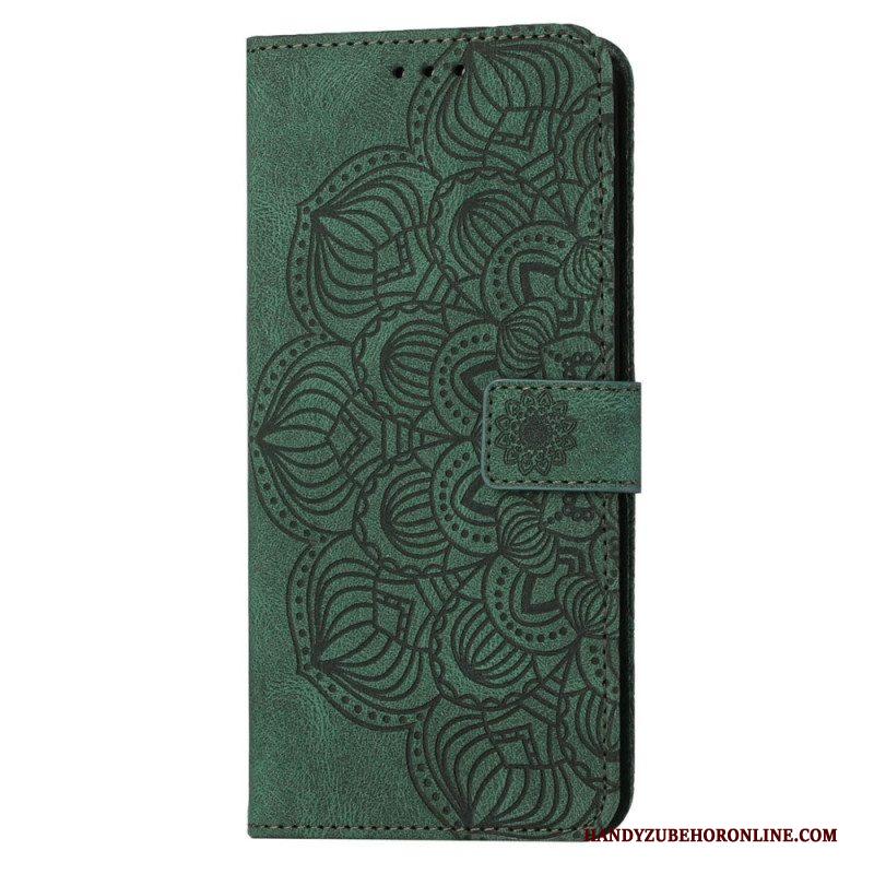 Flip Case voor Xiaomi 12T / 12T Pro Met Ketting Barokke Mandala Met Bandjes