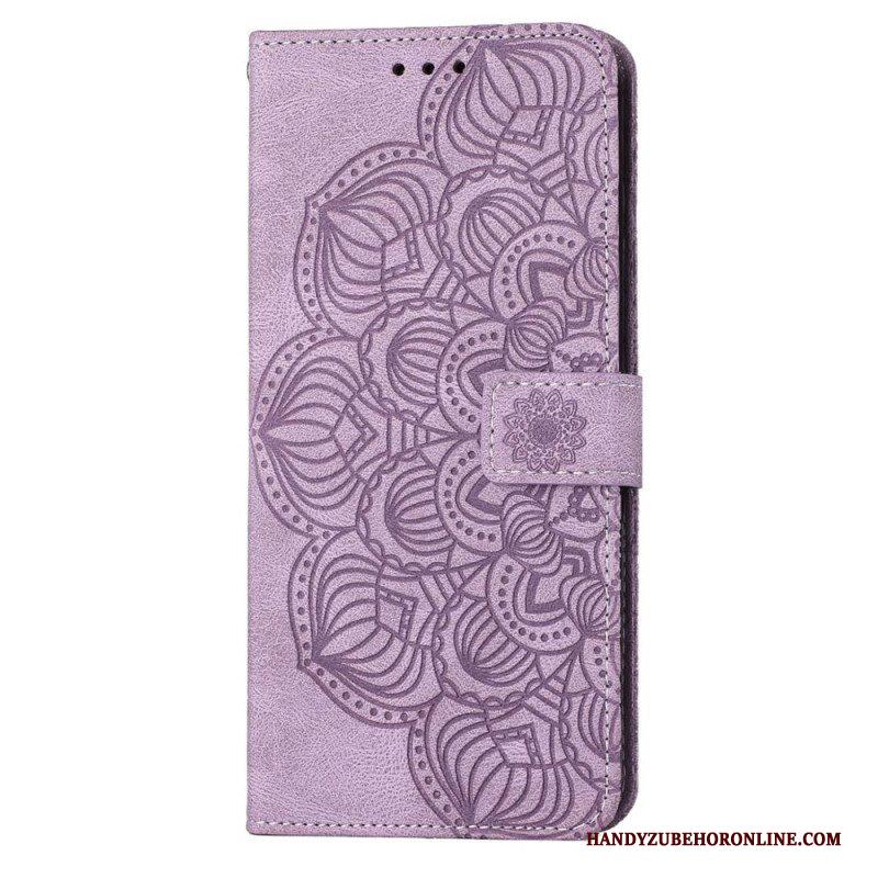 Flip Case voor Xiaomi 12T / 12T Pro Met Ketting Barokke Mandala Met Bandjes