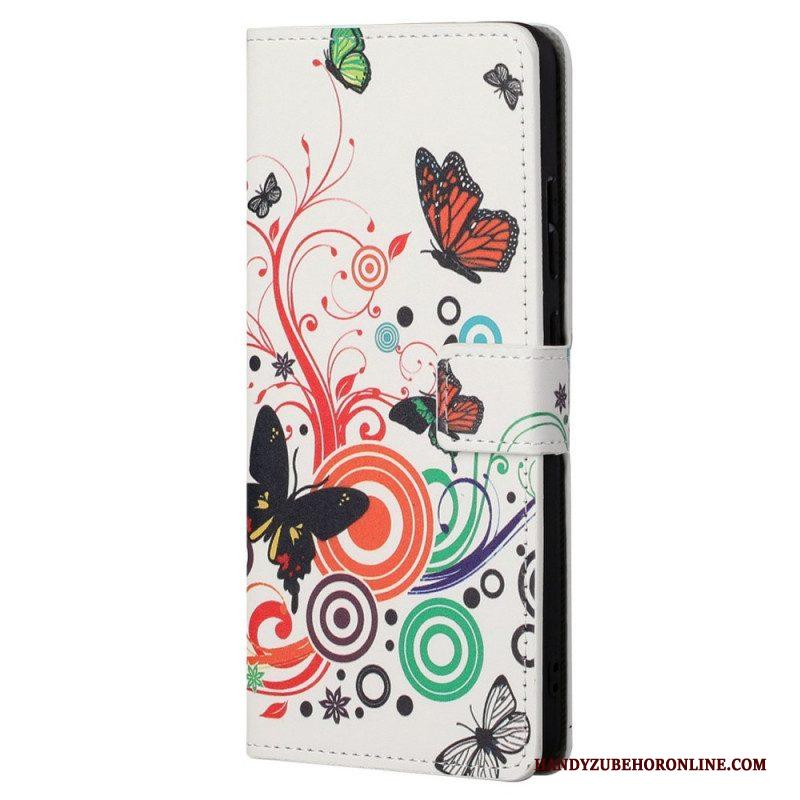 Flip Case voor Xiaomi Redmi Note 11 / 11S Vlinders En Bloemen